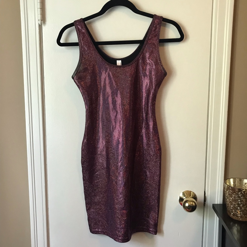 American Apparel Pink Holographic Bodycon Sparkle